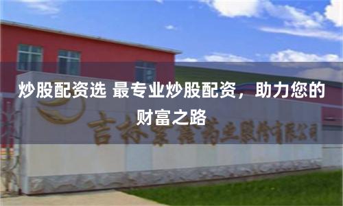炒股配资选 最专业炒股配资，助力您的财富之路